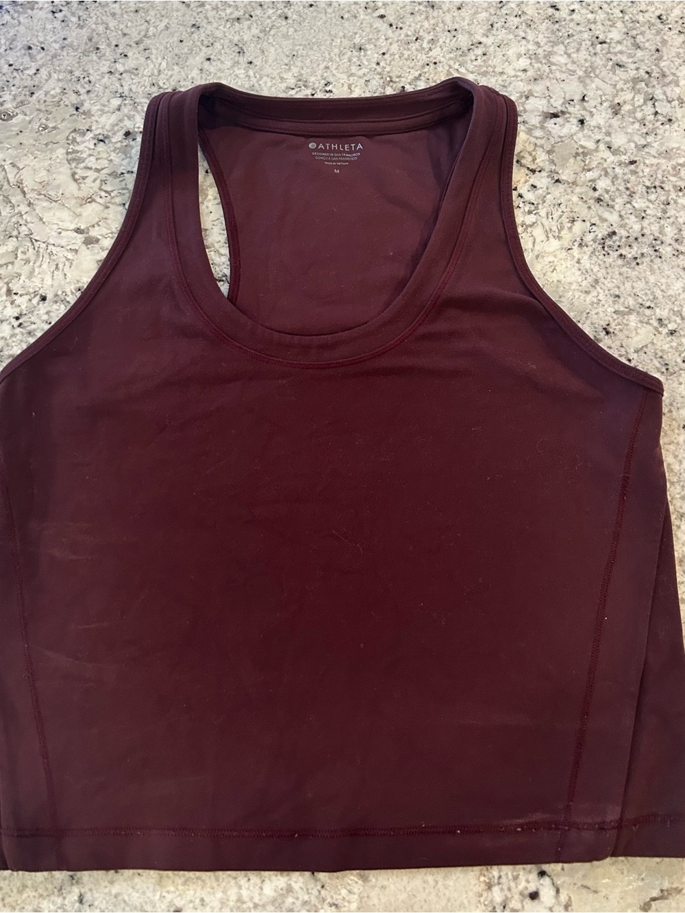 Athleta Women's Burgundy Cropped Racerback Tank Top